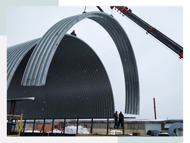 Полукруглые ангары в Ивантеевке